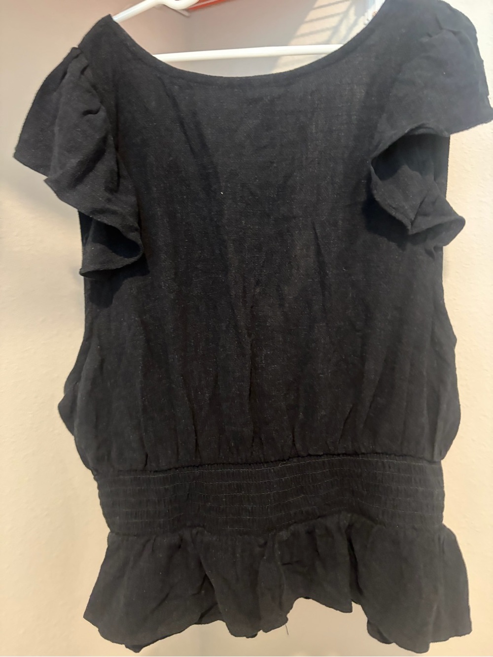 Universal Thread Black Ruffle V-Neck Sleeveless Top - Picture 2 of 3